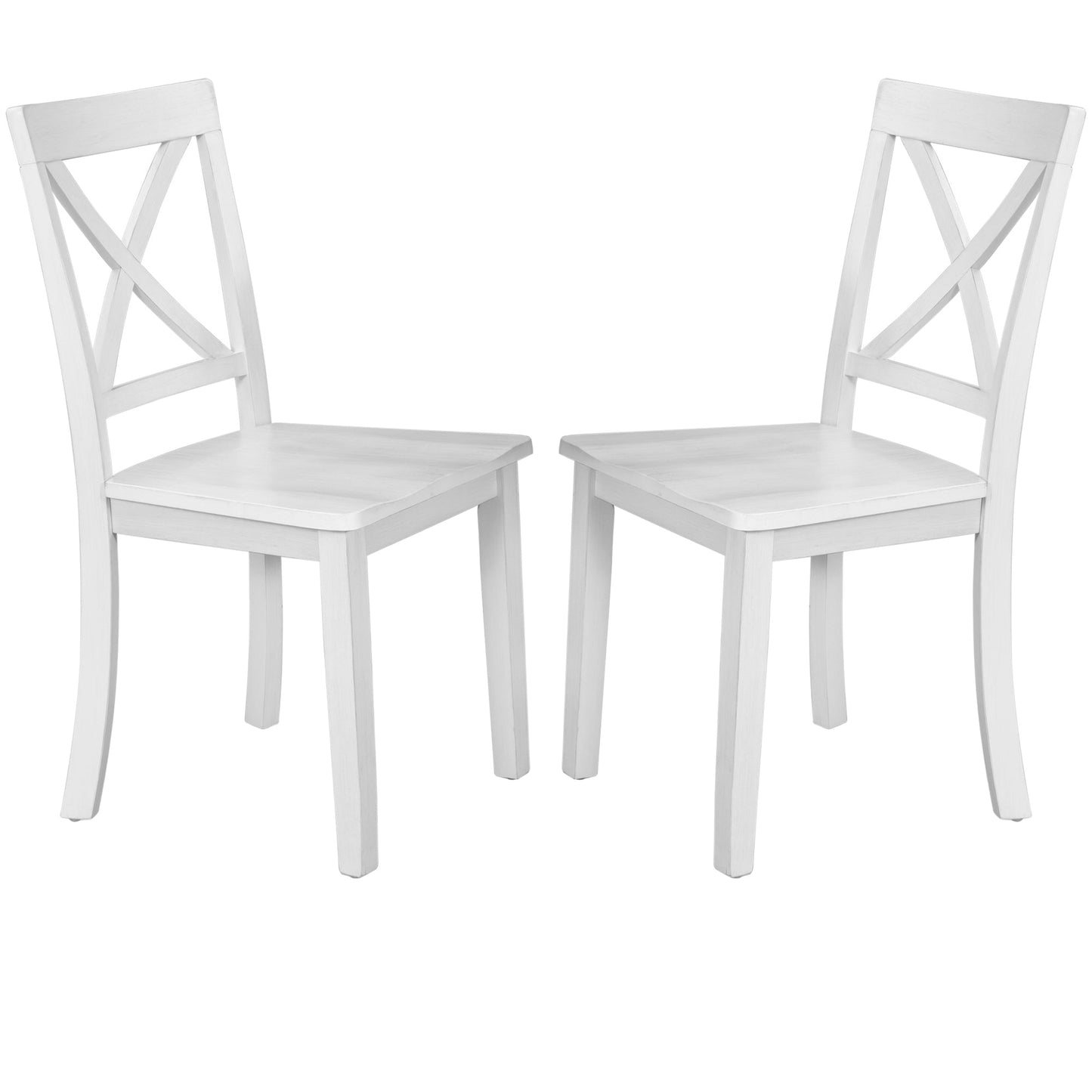 Orisfur 5 Pieces Dining Table and Chairs Set for 4 Persons Kitchen Room Solid Wood Table with 4 Chairs MDF + White + Solid Wood - Korvel