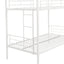 Twin metal bunk beds, metal structure bed frame with safety guardrails and 2 ladders, convertible bunk beds, white - Korvel