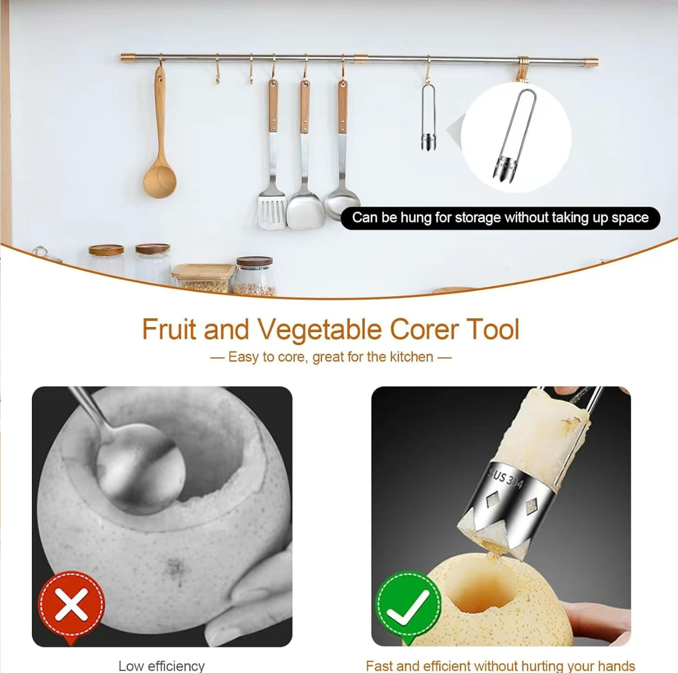 Seed Out Tool - 2-Piece Stainless Steel Corer Set