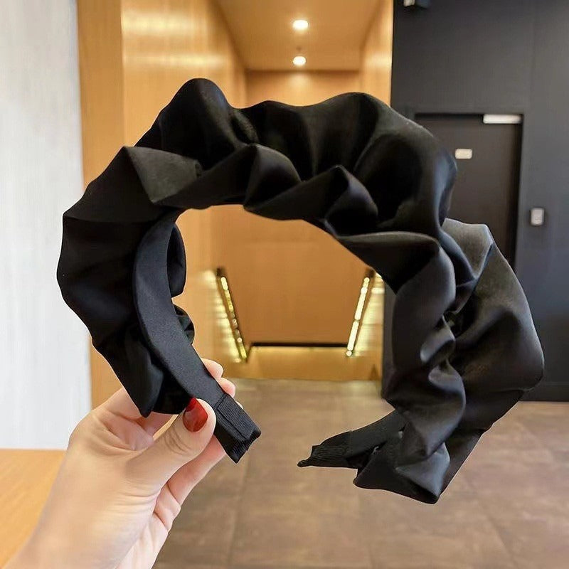 Women's wide brimmed hair accessories with high cranial crest and large intestine folds and hair bands - Korvel