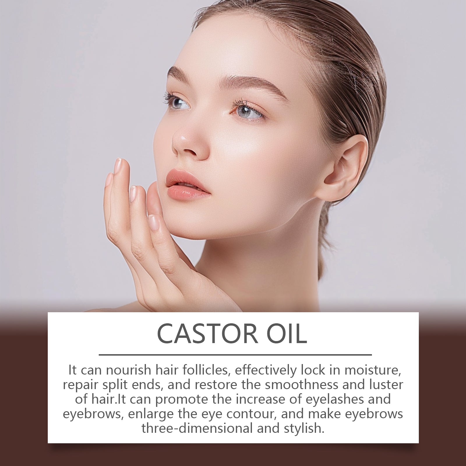 Organic Castor Oil Body Skin Nourishing Hydrating Brows Hair Hydrating Massage Oil - Korvel