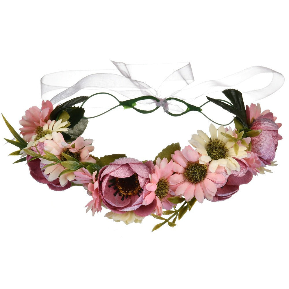 Pearl velvet flower headband headband rose flower headband photo shoot - Korvel