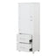Tall bathroom storage cabinet with two drawers and adjustable shelves for independent storage - Korvel