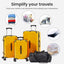 Luggage Set 4 pcs (20"/24"/29"/Travel Bag), PC+ABS Durable Lightweight Luggage with Collapsible Cup Holder TSA Lock, Yellow - Korvel