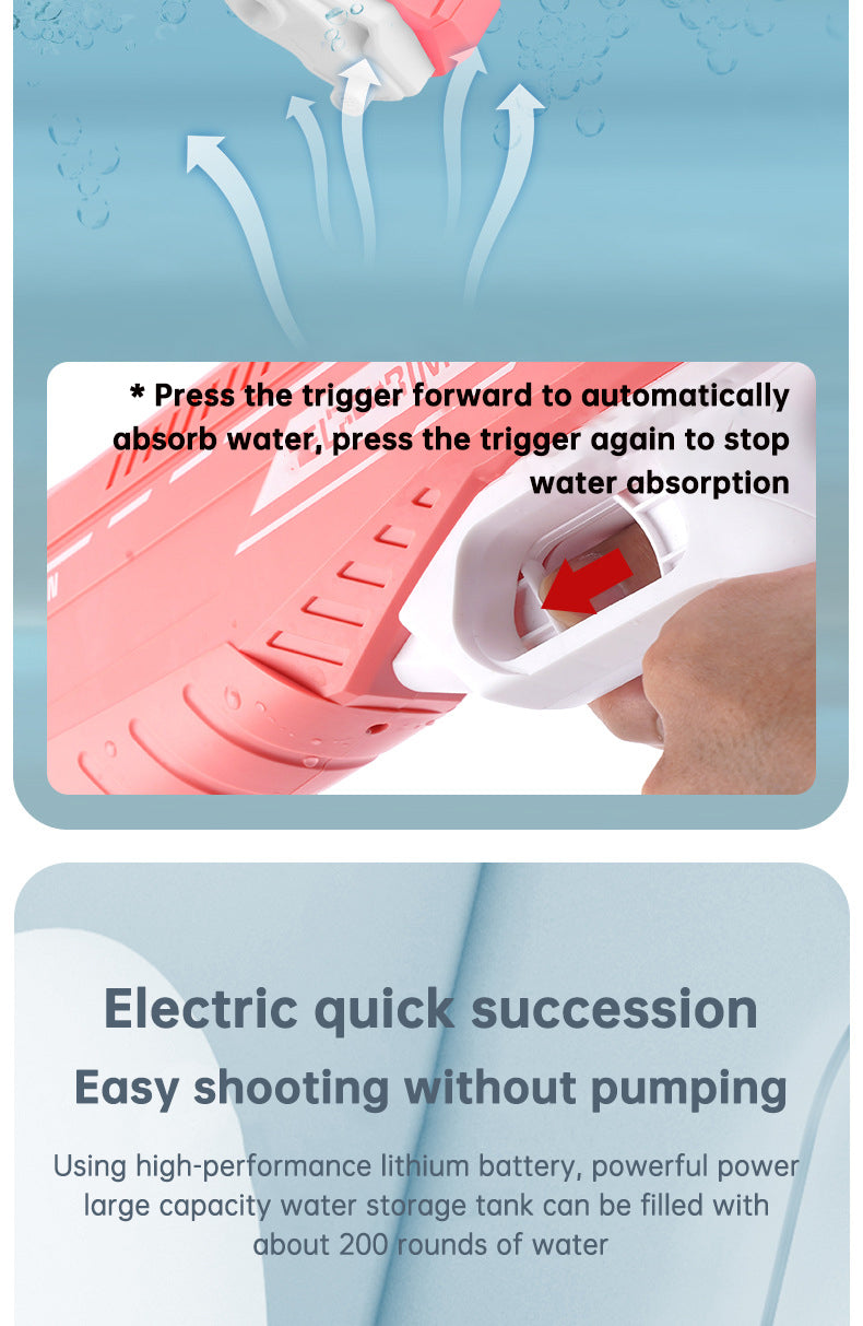 Electric Induction Water Gun Summer Outdoor Toys Automatic Pumping Gun Beach Swimming Pool Water Fight Children's Toy Gifts - Korvel