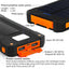 For Smartphone with LED Light Solar Power Bank Waterproof 20000mAh Charger 2 USB Ports External Charger Powerbank - Korvel