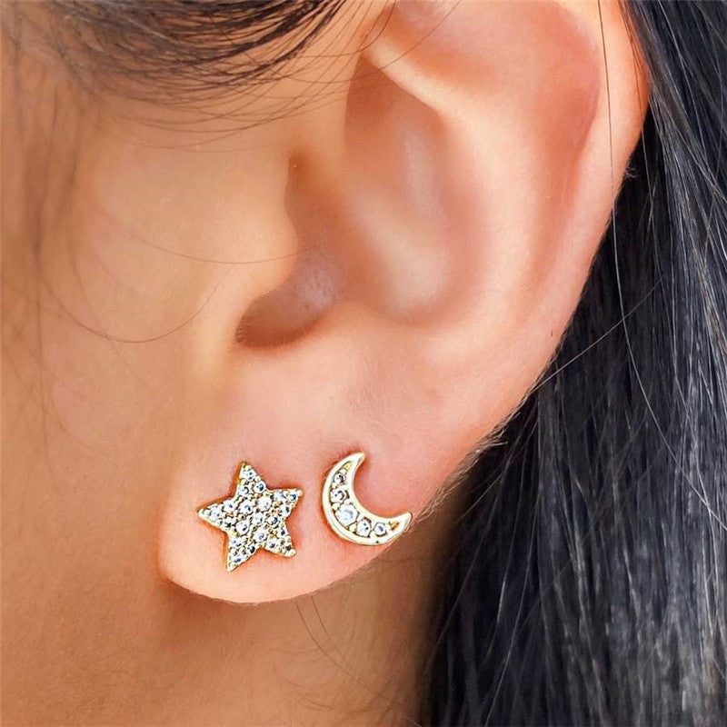 Conjunto de Pendientes S925 Estrella y Luna - 4 Diseños Únicos