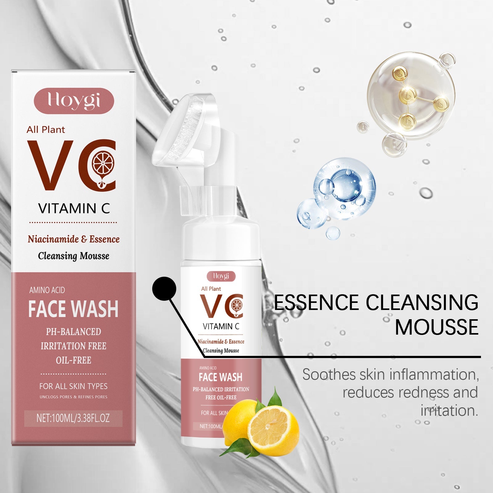 Vitamin C Foam Cleanser Gentle Moisturizing Hydrating Lotion Cleanser For Facial Skin - Korvel