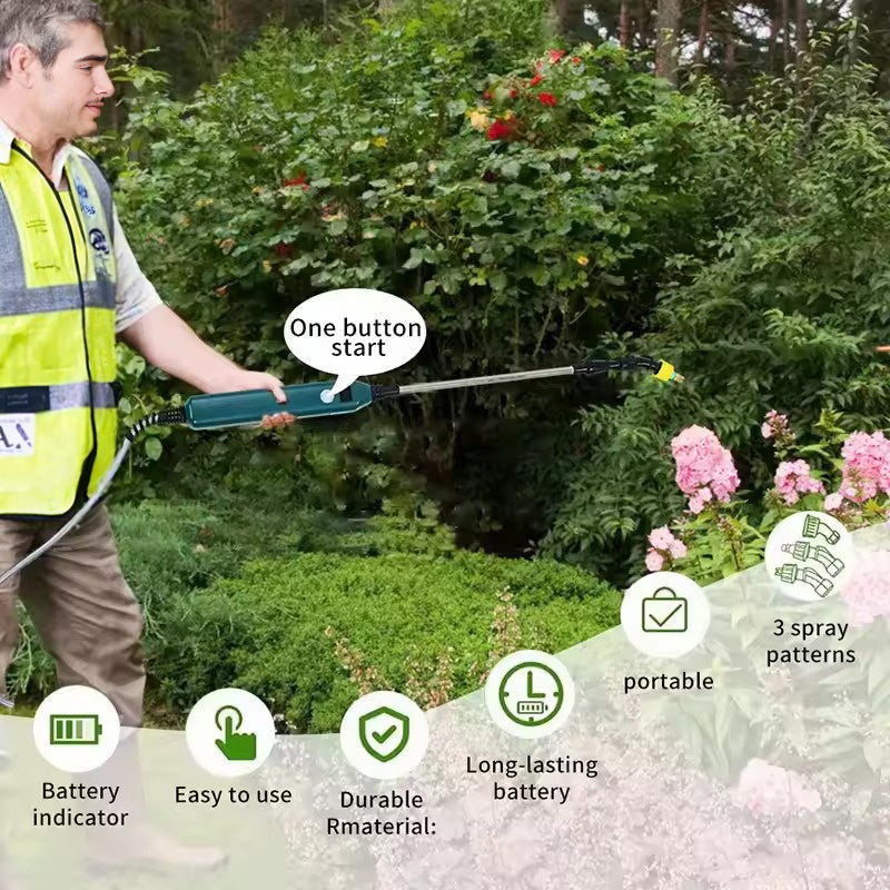 2400mAh Portable Electric Sprayer. 3 Nozzles, High - Pressure, for Garden Plant Watering - Korvel