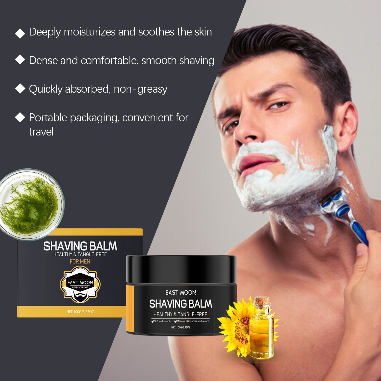 Shaving Cream Smooth, Comfortable, Moisturizing, Supple And Portable Refreshing Skin Care Shaving Cream - Korvel