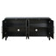 Carved Flower Door Large Storage Cabinet With Metal Handle Suitable For Living Room, Kitchen, Entryway(BLACK) - Korvel