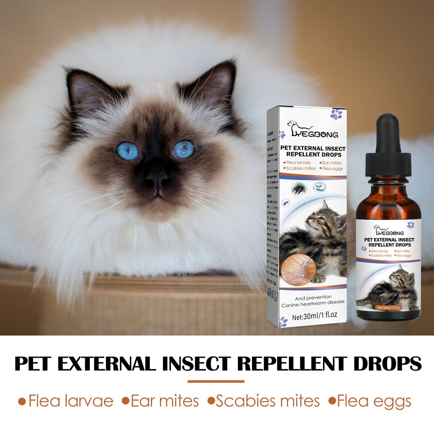 Premium Pet Insect Repellent Drops for Cats and Dogs