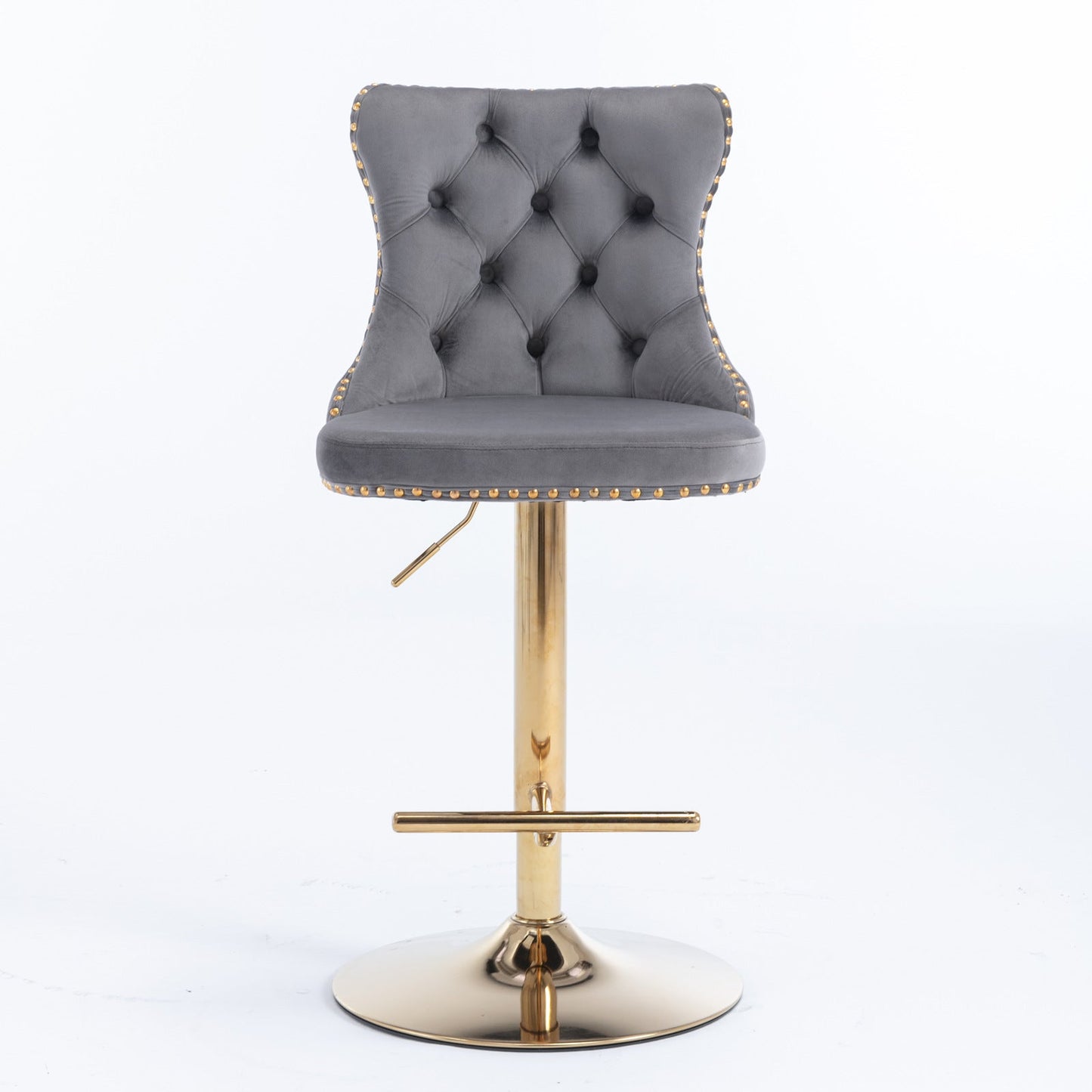 Adjusatble Seat Height from 25-33 Inch, Modern Upholstered Bar Stools with Backs Comfortable Tufted for Home Pub and Kitchen Is - Korvel