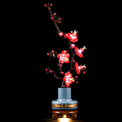 Compatible with LEGO 10369 Plum Blossom LED Lighting Building Blocks Toys Decorative Lights Potted Plants Series - Korvel