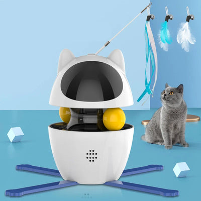Chasing Exercising Laser Toy USB Rechargeable 4-in-1 Cat Toys Indoor Electric Interactive Toys with Ball  Pet cat Teasing cats - Korvel