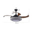 Modern LED retractable ceiling fan with lighting and remote control, silent reversible motor, 4-blade modern ceiling fan - Korvel