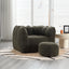 Soft Bean Bag Chair with High Resilient Foam(Chips)for living room and bedroom,Comfortable Square Lazy Sofa with Footstool - Korvel