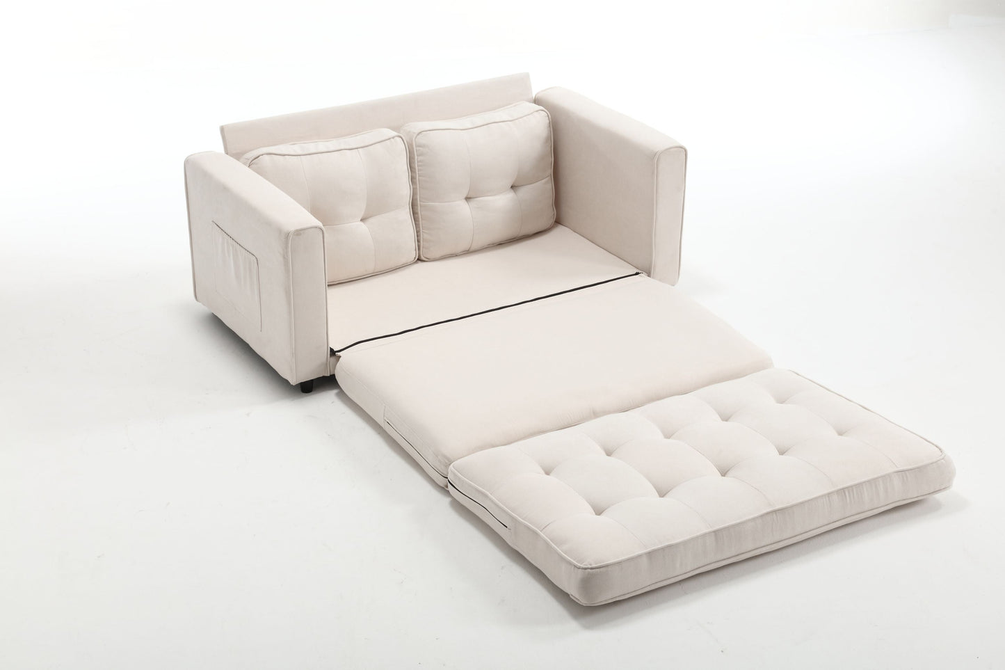 Canapé-lit futon convertible 3 plis - Gris foncé, Gris clair et Beige