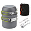 Portable Hard Aluminum Oxide Outdoor Cookware Set Convenient Three-Piece Combination Set Of Pots And Pans - Korvel