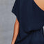 Single Shoulder Short Sleeve Jumpsuit - Korvel