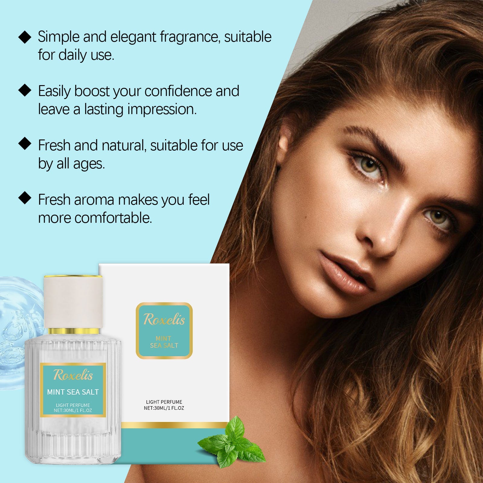 Mint Sea Salt Perfume Mild Fresh Elegant Tone Ear And Wrist Lasting Fragrance Elegant Date Fragrance Perfume - Korvel