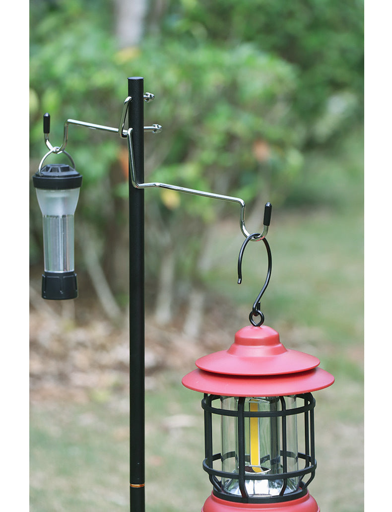 Portable Aluminum Alloy Camping Lamp Holder with Storage Bag