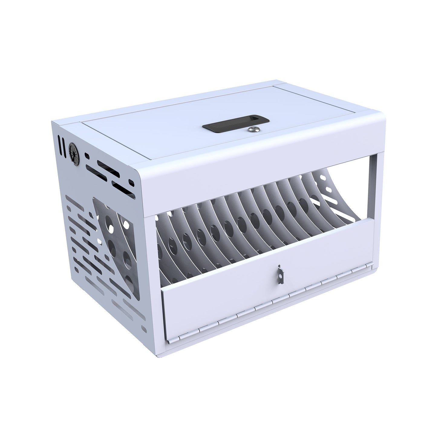 16 Bay Locking Charging Cabinet for Laptops and Chromebooks - White