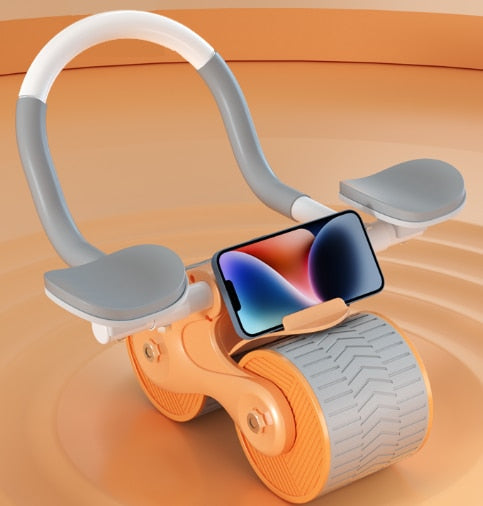 New Design Indoor Home Exercise Flat Elbow Supporter 2 Wheel Ab Trainer Automatic Rebound Abdominal Wheel Roller - Korvel