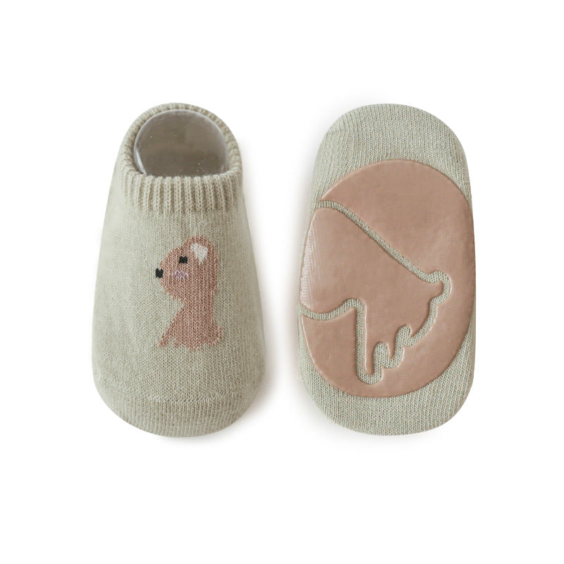 Spring And Summer New Baby Floor Socks Combed Cotton Non-Slip Indoor Cool Children Toddler Socks Cartoon Short Boat Socks - Korvel