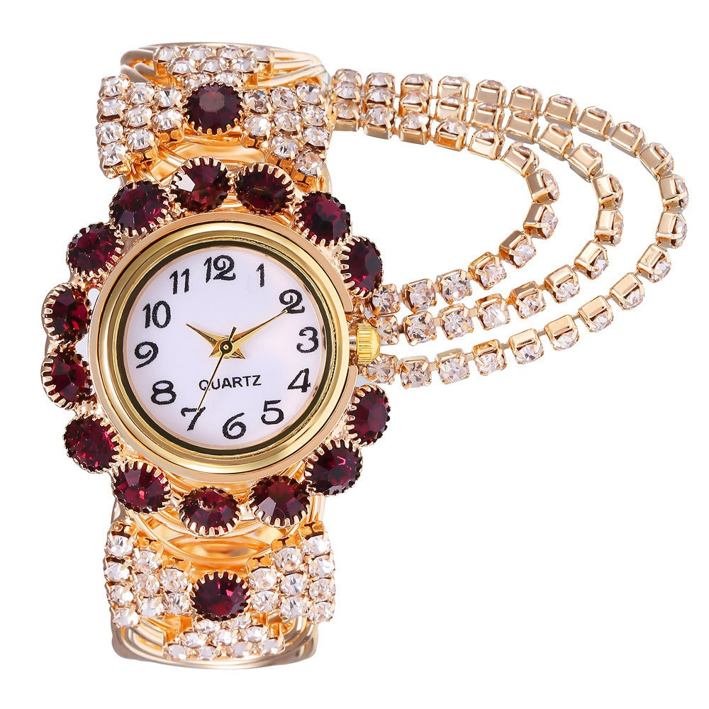 New trend and fashion women's watch with diamond inlaid digital quartz female bracelet watch - Korvel