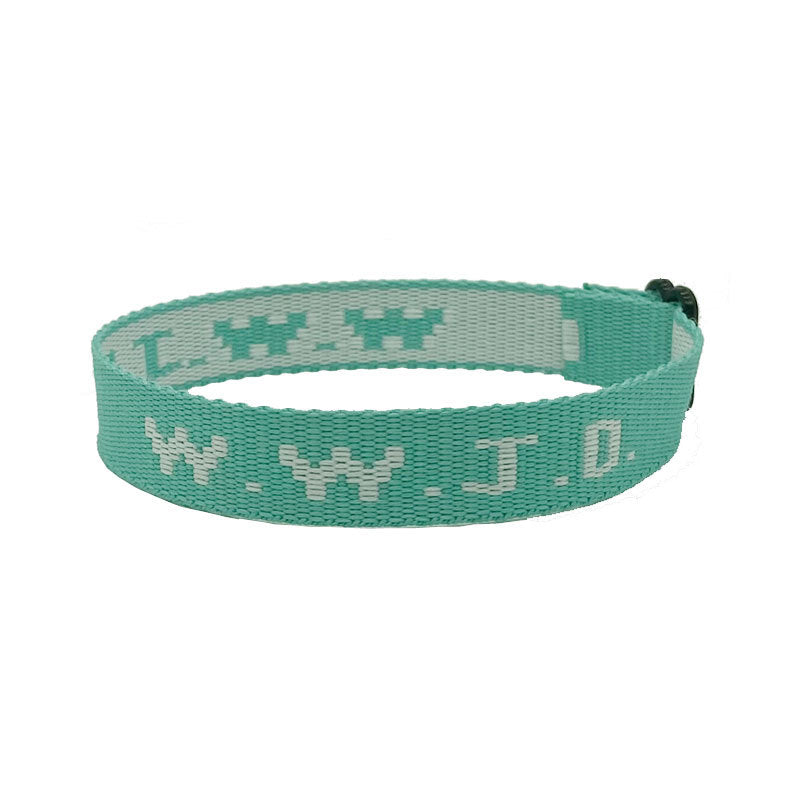 Alphabet Jacquard Printed Wrist Strap Bracelet Strap Unisex WWJD Bracelet Adjustable Bracelet - Korvel