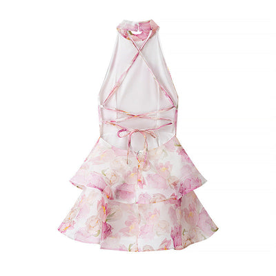 Elegant Women's Floral V-Neck Midi Dress