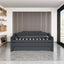 Twin Size Upholstered Daybed with Trundle and Three Drawers Grey - Korvel