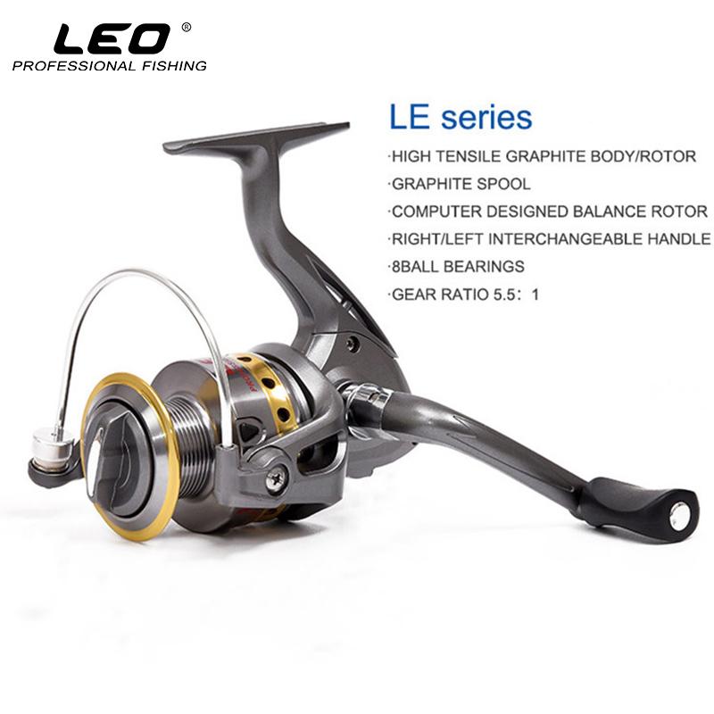LEO Half Metal Fishing Spinning Reel - 8BB, 5.5:1 Speed Ratio