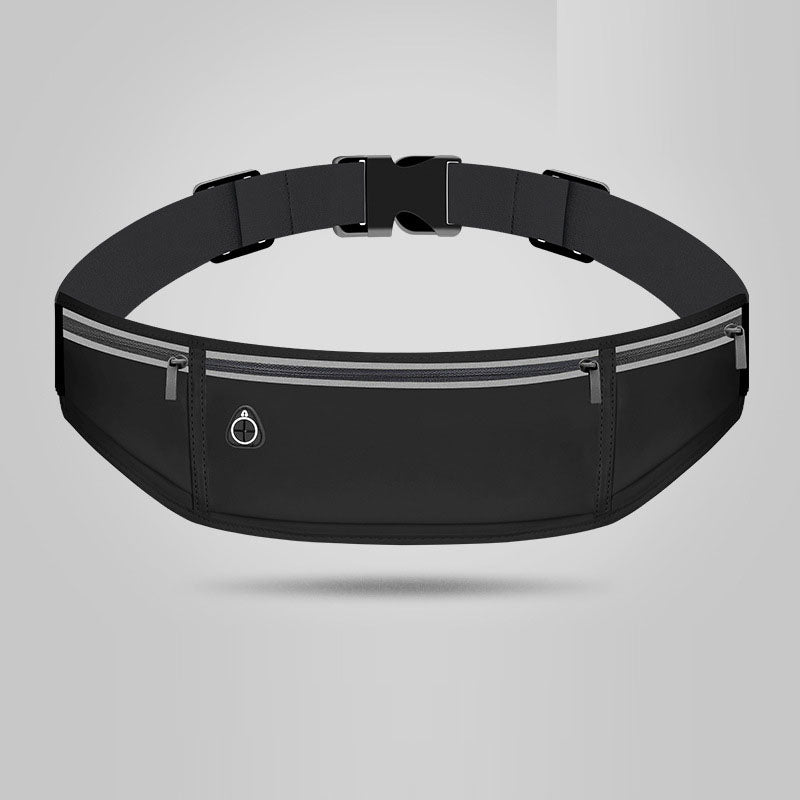Running waist bag, sports bag, mobile phone storage, three pockets, lightweight, close fitting, non shaking, outdoor fitness, me - Korvel