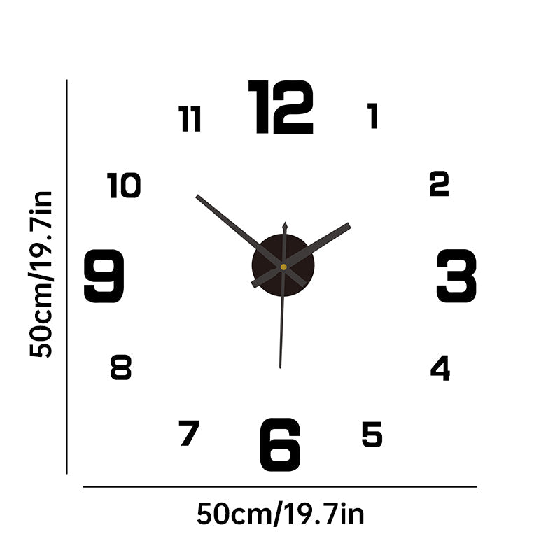 DIY Frameless Creative Wall Clock Wall Decal: A Silent and Stylish Addition for Home Decor, Ideal for Living Rooms and Offices - Korvel