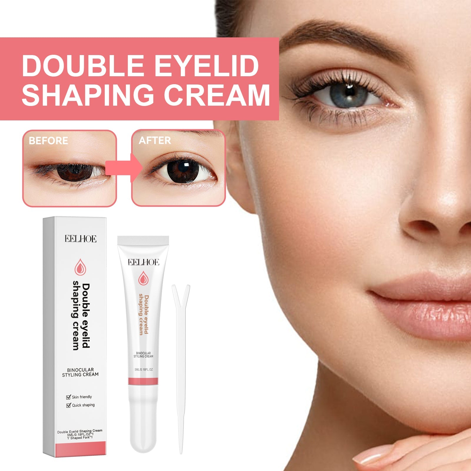Double Eyelid Styling Cream Natural Invisible Invisible Permanent Double Magnification Eye Beauty Styling Cream - Korvel
