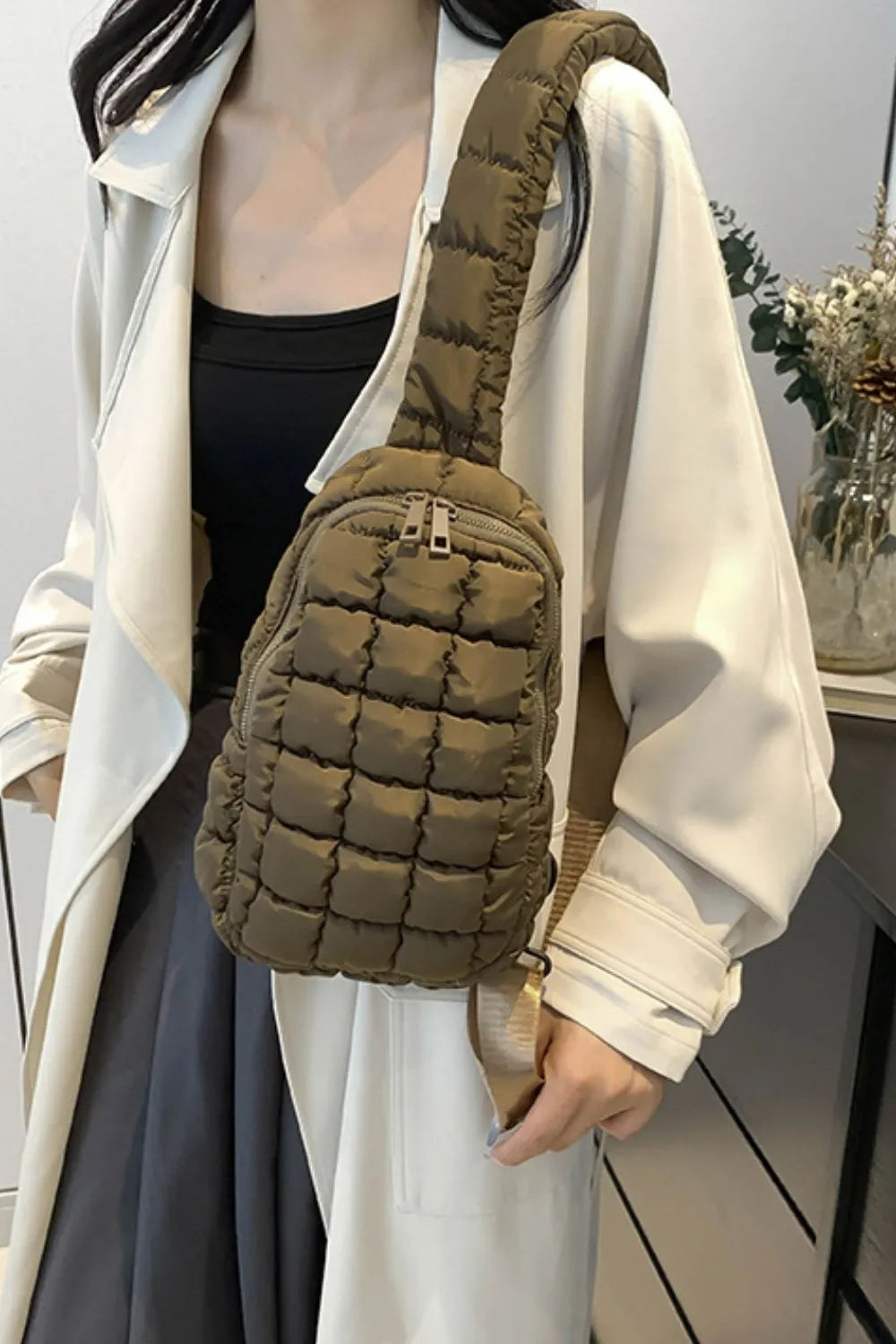 Quilted Nylon Crossbody  Bag - Korvel