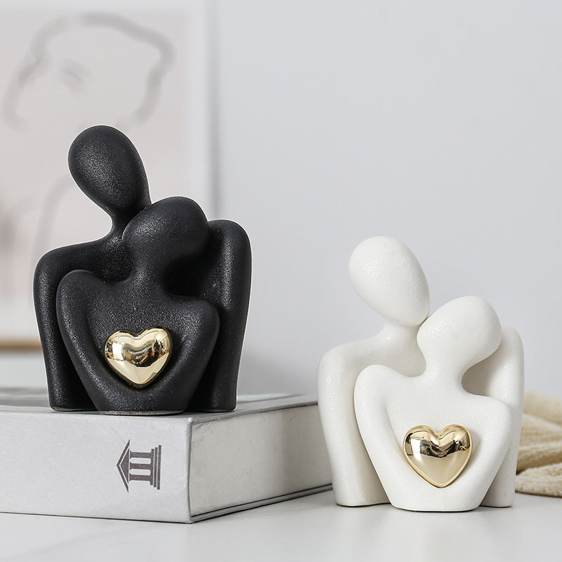 Creative couple figure decoration Newlywed home decoration Lover sculpture decoration figure desktop living room bookshelf decor - Korvel