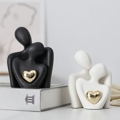Creative couple figure decoration Newlywed home decoration Lover sculpture decoration figure desktop living room bookshelf decor - Korvel