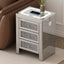 U-Can 15.7" Silver Rectangular Mirror Coffee Table with Charging Function