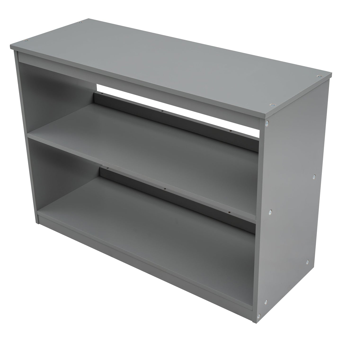 Low Study Twin Loft Bed with Cabinet and Rolling Portable Desk - Gray (OLD SKU :LP000113AAE) - Korvel
