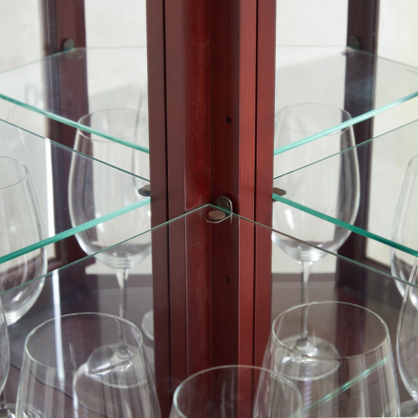 Elegant Corner Curio Cabinet with Adjustable Glass Shelves