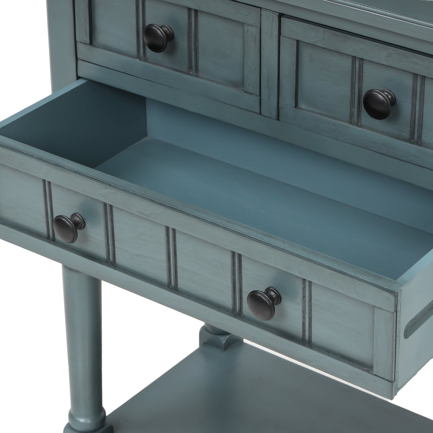 Mesa Consola Estrecha TREXM - Mesa de Sofá Slim con Cajones de Almacenamiento (Marino)
