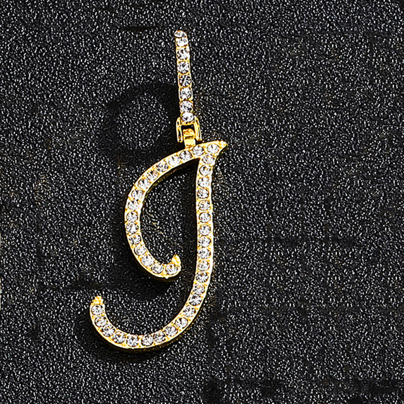 Hip Hop Grass Letter Pendant with Cuban Chain