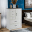 Commode 5 Tiroirs Élégante Ferme en Blanc