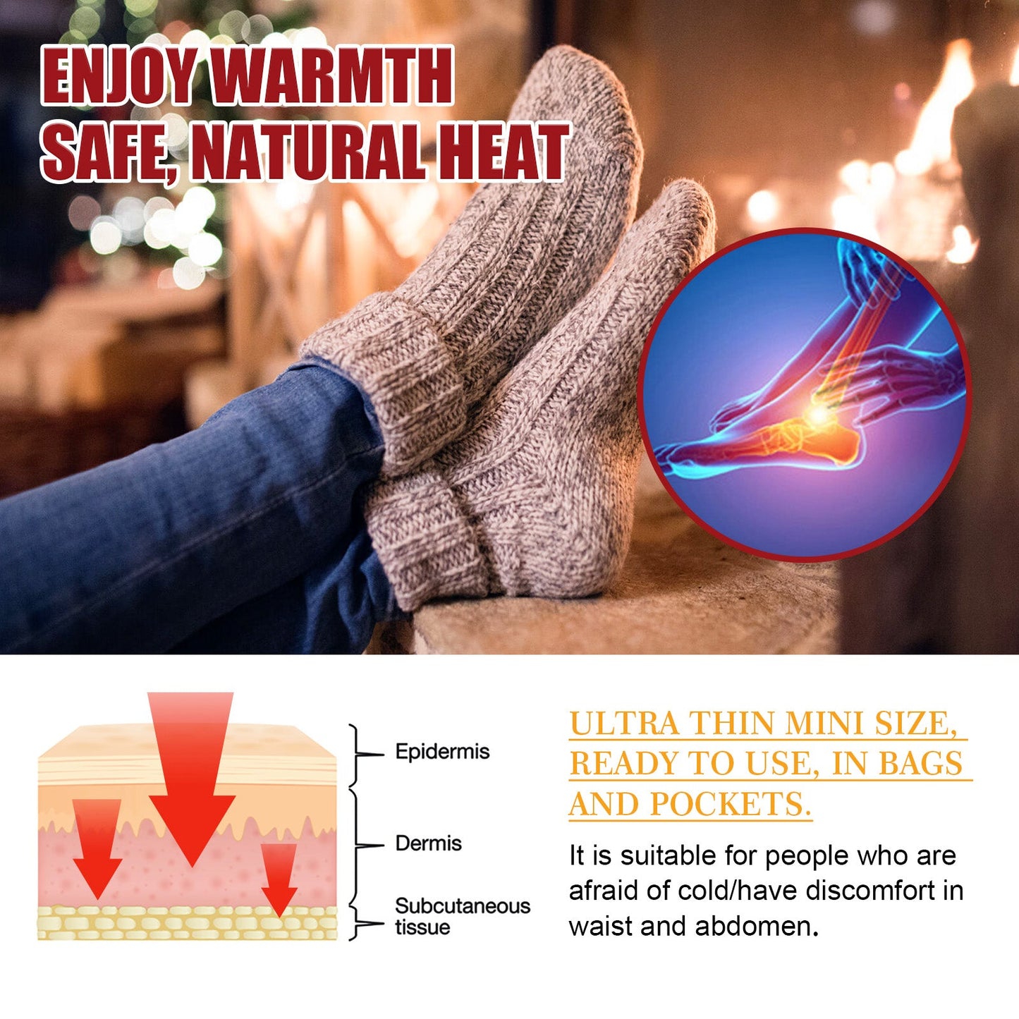 Foot Warm Patch, Warm Portable Disposable Heat And Cold Warm Foot Patch - Korvel