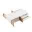 Modern White Coffee Table with 2 Glass Door Storage, 4 Drawers, Gold Metal Legs, and Multi-Color Lighting in 47.2' - Korvel