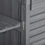 Wooden Garden Shed 3-tier Patio Storage Cabinet Outdoor Organizer Wooden Lockers with Fir Wood (Gray Wood Color -Shutter Design) - Korvel