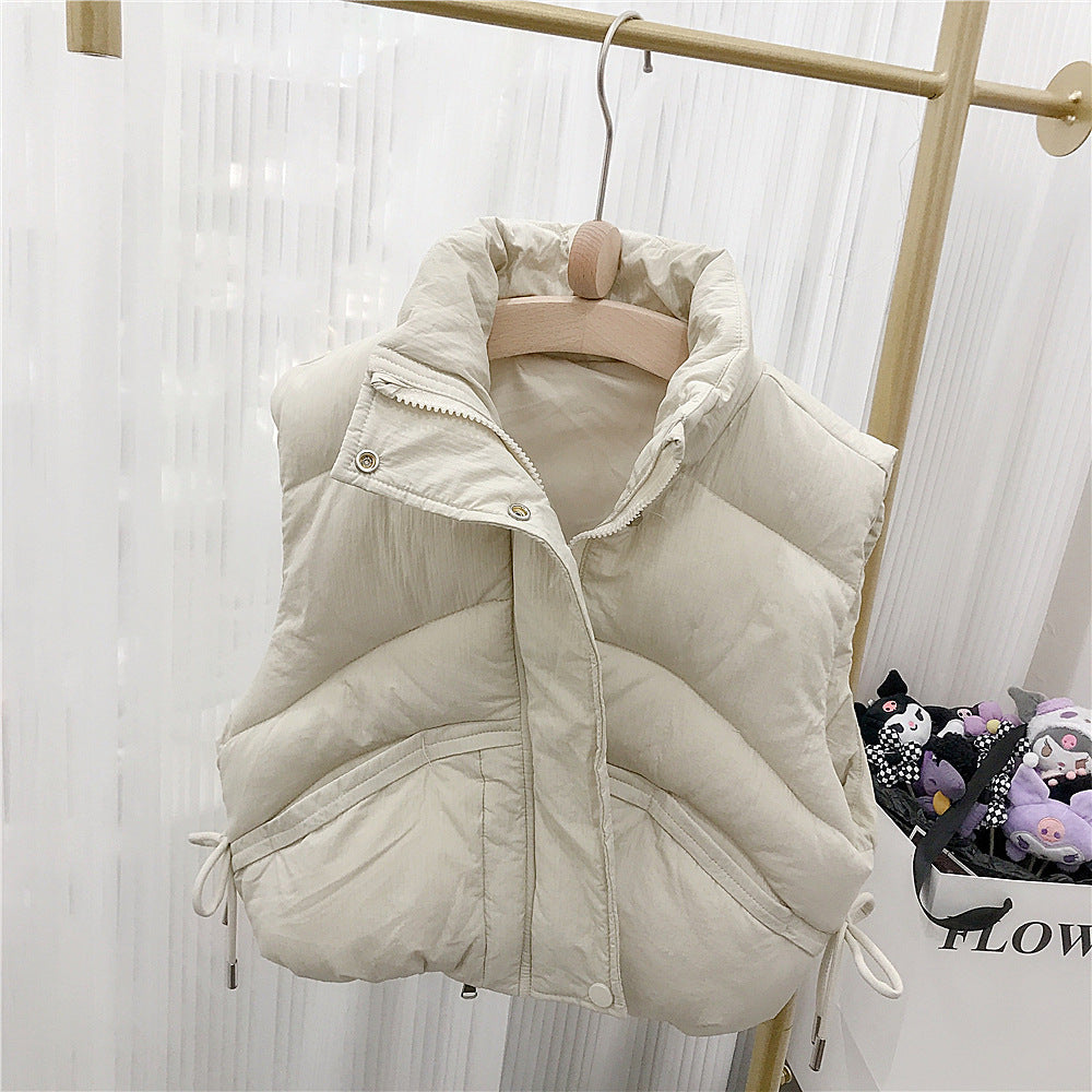 Children's standing collar cotton jacket vest winter loose vest for boys and girls camisole medium and small children's sweater - Korvel